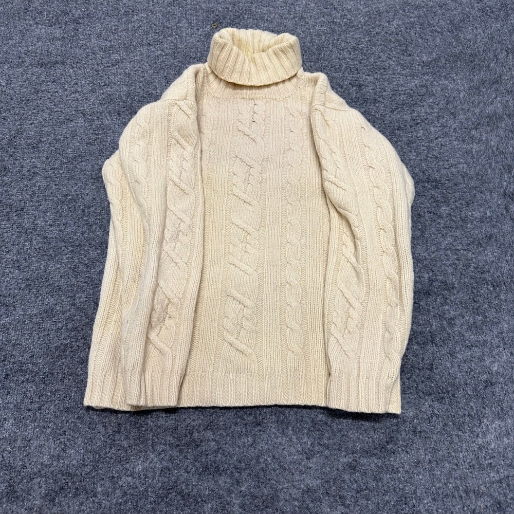 Vivre Casuals Sweater Womens Size S Cream Wool Blend Cable Knit Turtleneck Cozy